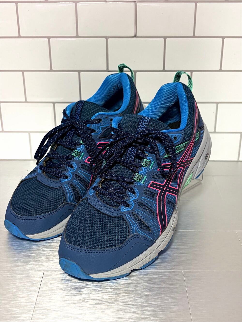 ASICS GEL-Venture 7 Women’s 8.5 Navy Pink Trail Running Shoes 1012A476